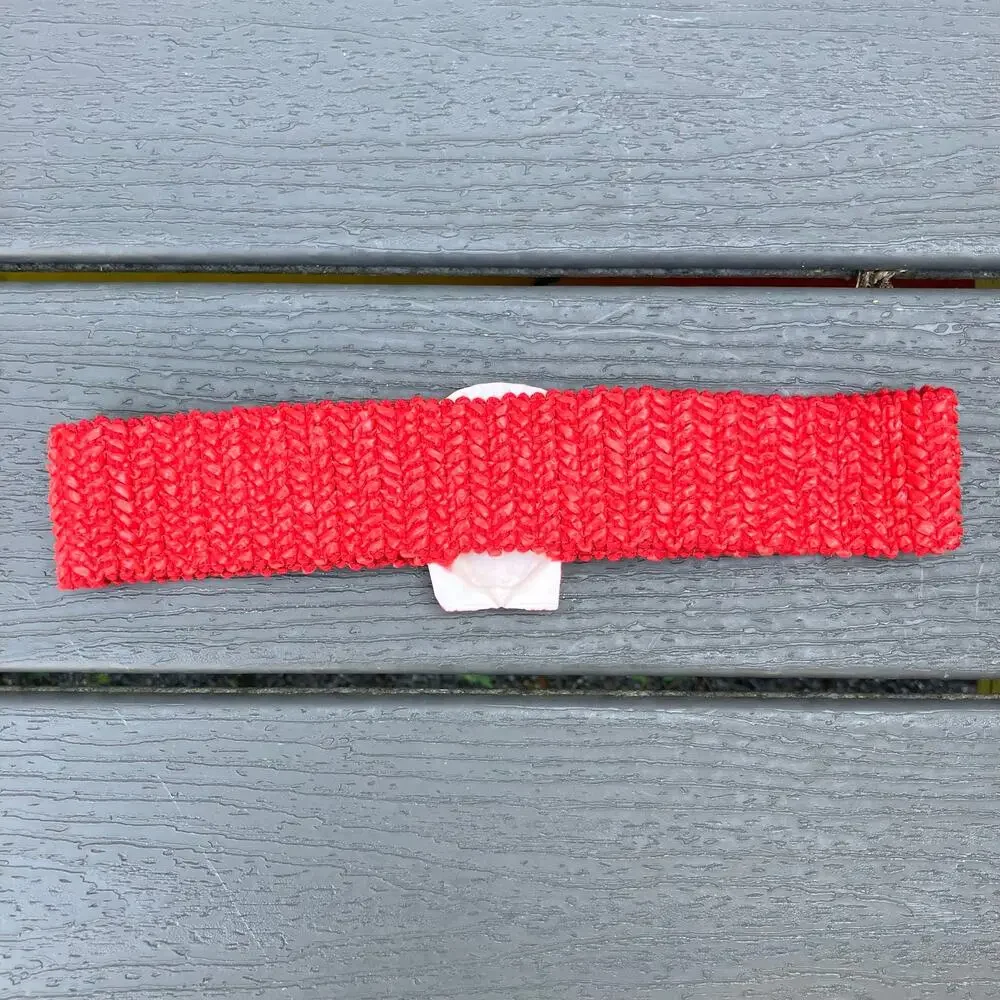 Vintage red seashell waist belt, bohemian coastal summer beachy